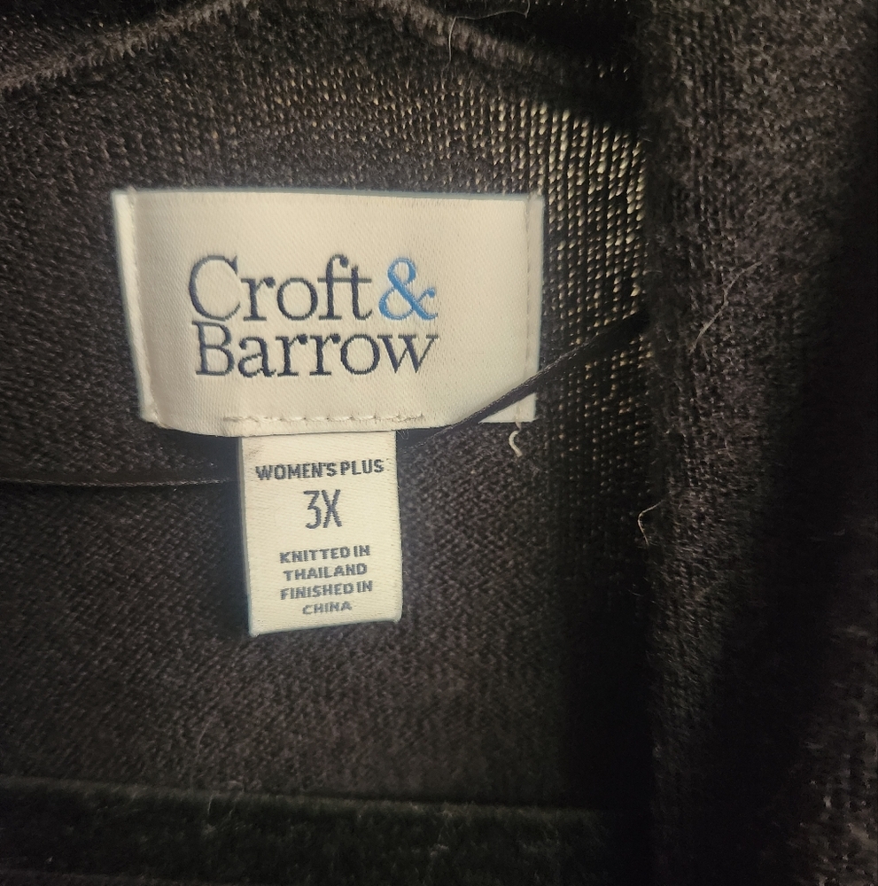 Croft & Barrow Black Cardigan Size 3X - Picture 3 of 3